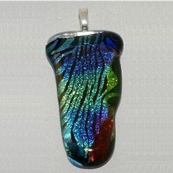 Fused Glass Zebra Pendant Necklace