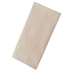 Personalized Cream Hand Towel with Embroidered Stripes