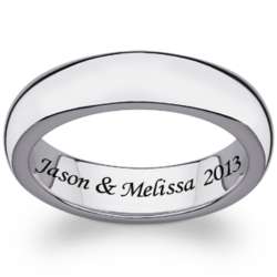 Sterling Silver Engraved Heavy Wedding Band