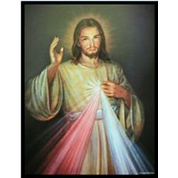 "Jesus The Divine Mercy" Stained Glass Panel