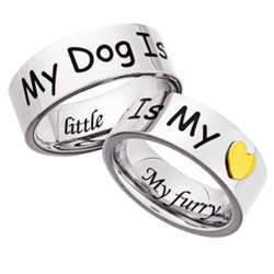 Stainless Steel Engraved Dog Ring