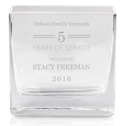 Personalized Years of Service Glass Vase