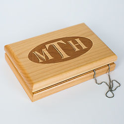 Personalized Monogram Wooden Valet Box