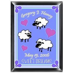 Boy's Personalized Counting Sheep Plaque