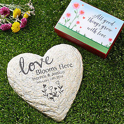 Personalized Love Blooms Here Garden Stone with Seeds