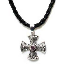 Glow of Faith Amethyst Cross Necklace