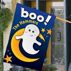 Personalized Friendly Ghost Halloween House Flag