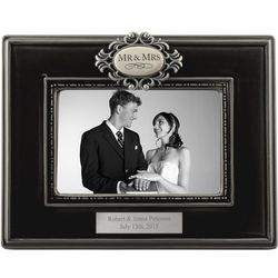 Mr. and Mrs. Engraved 4x6 Wedding Photo Frame