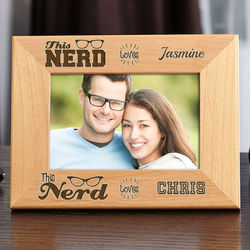 Nerd Love Personalized Wood Picture Frame