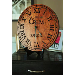 Personalized Engraved Wood Clock With Names and Date