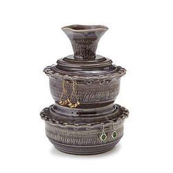 Wheel Thrown Double Tiered Jewelry Bowl