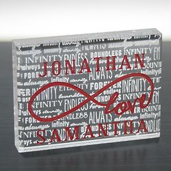 Personalized Love Infinity Acrylic Block Plaque