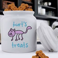 Personalized with Delight Cat Treat Jar