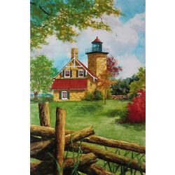 Eagle Bluff Lighthouse Door County Giclee Art Print