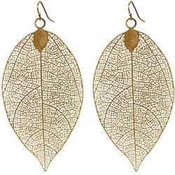 Golden Leaf Filigree Earrings