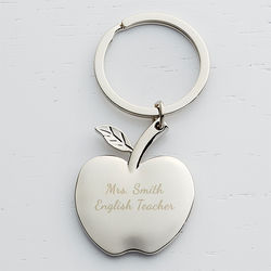 Personalized Teacher Apple Key Chain