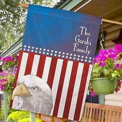 Personalized American Pride House Flag