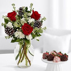 Let it Snow Bouquet with 6 Christmas Strawberries