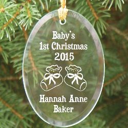 Baby's 1st Christmas Personalized Glass Ornament