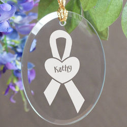 Engraved Breast Cancer Christmas Ornament