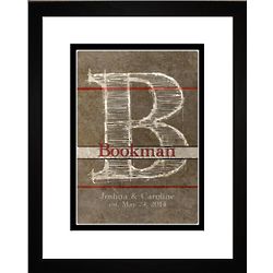 Book Cover Personalized Initial Framed Art