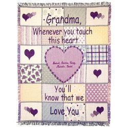 Grandmother's Personalized Touch This Heart Cotton Throw