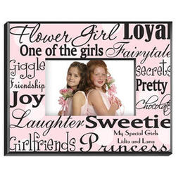 Personalized Flower Girl Polka Dots on Pink Picture Frame