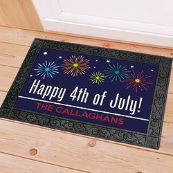 Personalized Happy 4th of July Door Mat