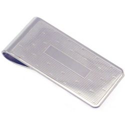 Personalized Linear & Ellipse Silver Plated Money Clip