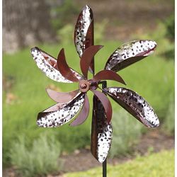 Metallic Flower Garden Wind Spinner