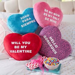 Personalized Plush Heart & Candies Pillow