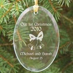 Our Christmas Personalized Glass Ornament