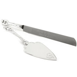 Personalized Nickel Plated Cake Knife and Server Set