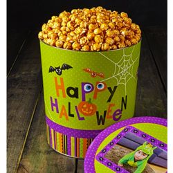 3.5 Gallons of Popcorn in Happy Halloween Tin