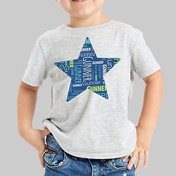 Child's Personalized Star Word-Art T-Shirt