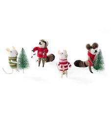 4 Poseable Holiday Critter Toys