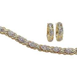 Diamond Tennis Bracelet and Earrings Jewelry Ensemble