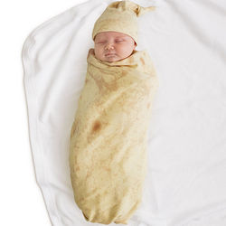 Tortilla Baby Swaddle Blanket and Hat