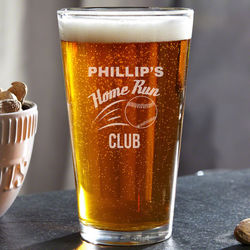 Home Run Club Personalized Beer Glass
