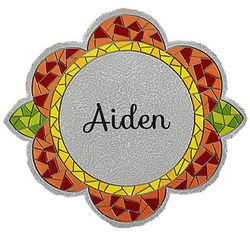 Personalized Bright Blossoms Small Stepping Stone