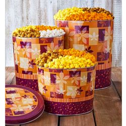 3 Flavors of Popcorn in Fall Splendor Tins