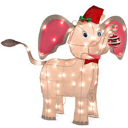 Baby Elephant Lighted Outdoor Christmas Figure