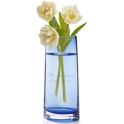 Blue Oval Soda Glass Vase