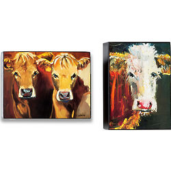 Pair of Cows Farm Animal Plaques