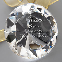 You're a Perfect Gem Personalized Crystal Diamond Paperweight