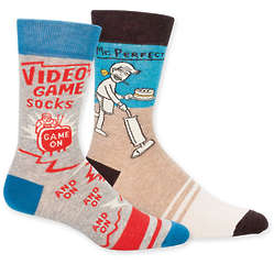 Men's Funny Socks Video Gamer & Mr. Perfect Gift Set