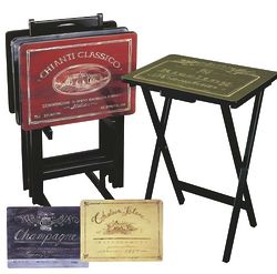 Wine Label TV Tray Tables