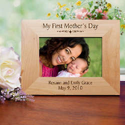 Personalized My First Mother's Day Wood Picture Frame