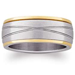Stainless Steel Dual Finish Two-Tone Band