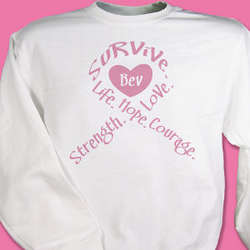 Personalized Heart Breast Cancer Awareness Sweatshirt